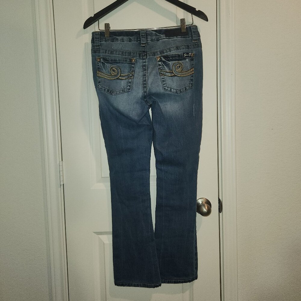 SEVEN7 Brand Slim Boot Cut Jeans Size 6 Cowgirl Style - Picture 2 of 13